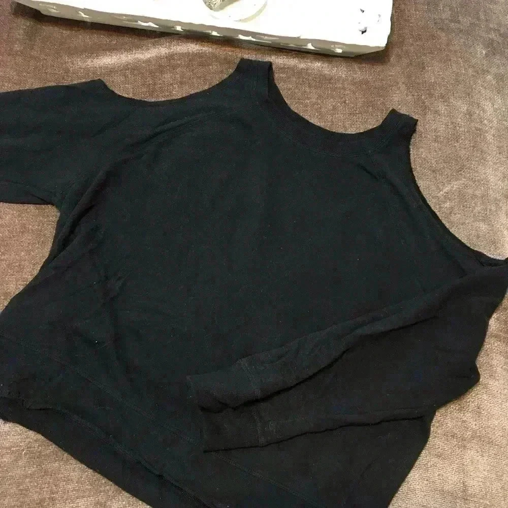 Victoria’s Secret Black Cold Shoulder Sweatshirt